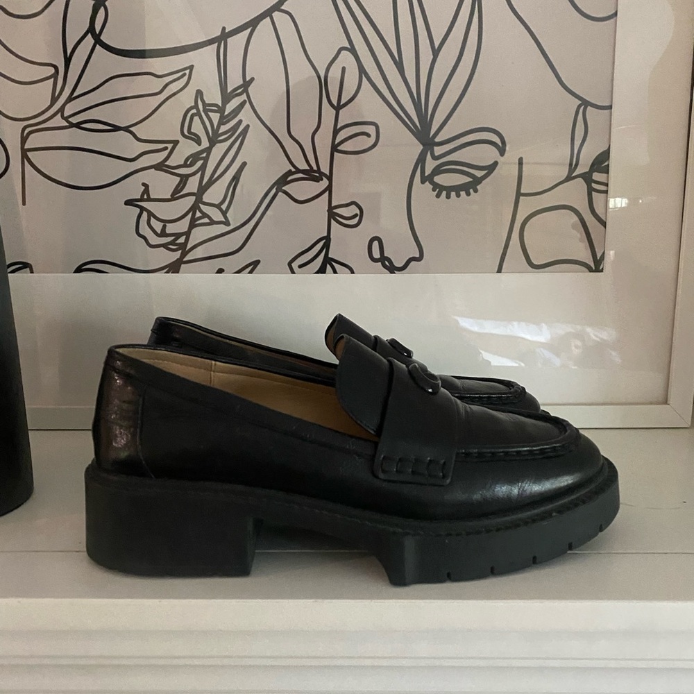 COACH LEAH LOAFER WOMENS SIZE 8.5 BLACK LEATHER